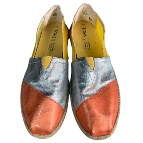 TOMS Alpargata Espadrille Slip On‎ Women’s 8 Multicolor Canvas Casual Shoes - Picture 1 of 13